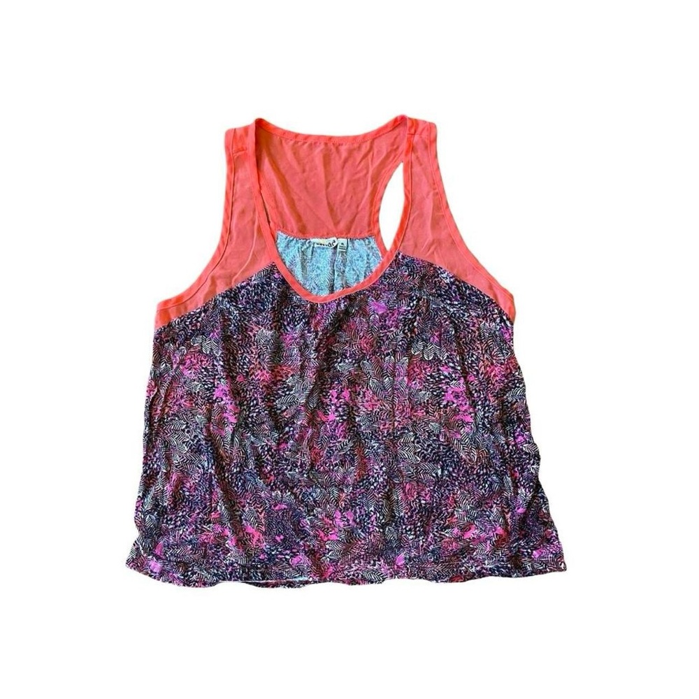 Y2K Mudd Coral & Black Racerback Tank - Size XL